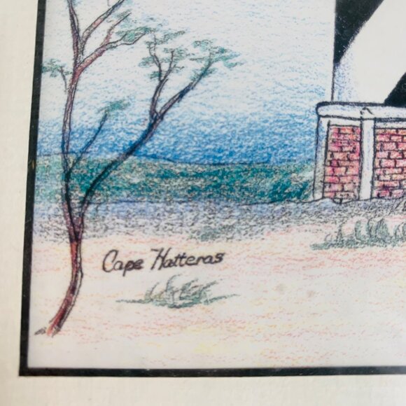 Coastal North Carolina Lighthouse Illustration Drawings VTG Set Of 2 Signed Art - Picture 6 of 14